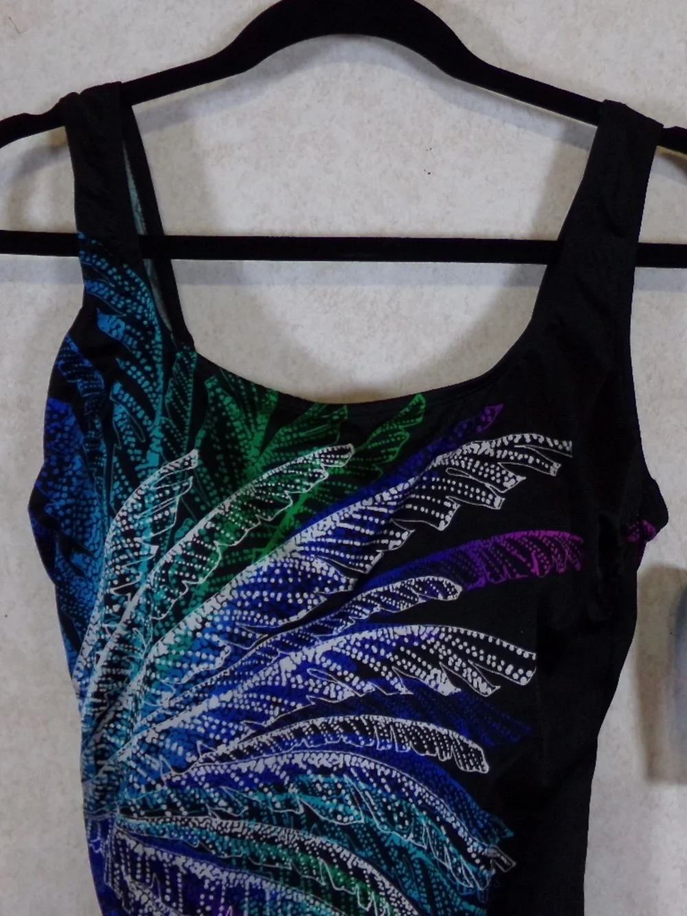 NWT Swim Solutions Blu/Blk Multi One Pc Swim, Bust,Tummy & Waist Enhancement Sz8 - Picture 2 of 11